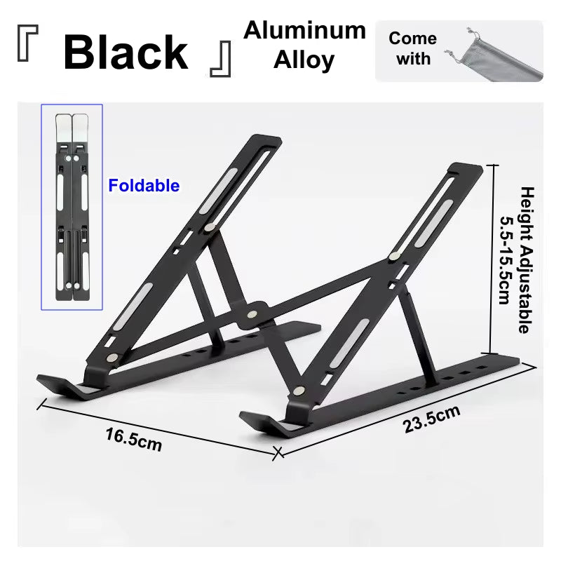 Adjustable Laptop Stand Aluminum Alloy Desktop Holder Foldable Portable Bracket for Macbook Air Pro Notebook Tablet Pad Cooling