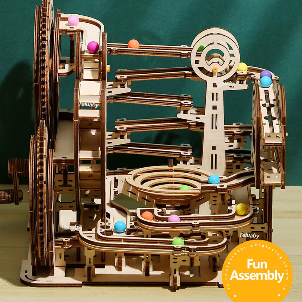 Mechanical Wooden Marble Run Sets