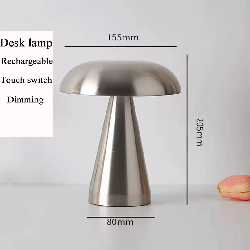 Rechargeable Metal LED Mushroom Lamp