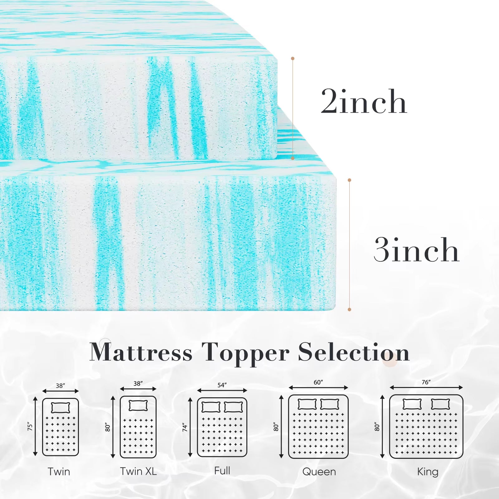Memory Foam Gel Mattress Topper