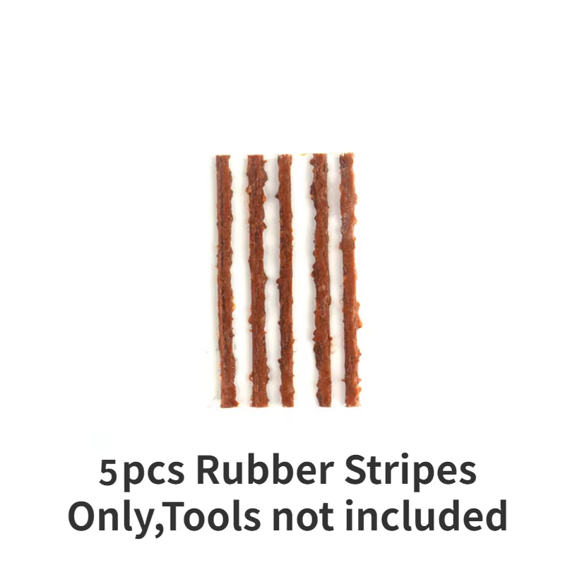 Bicycle Tubeless Tire Repair Kit MTB Bike Tyre Plug Puncture Flat Fix Patch Repairing Rubber Bacon Strips and Insertion Tool Set
