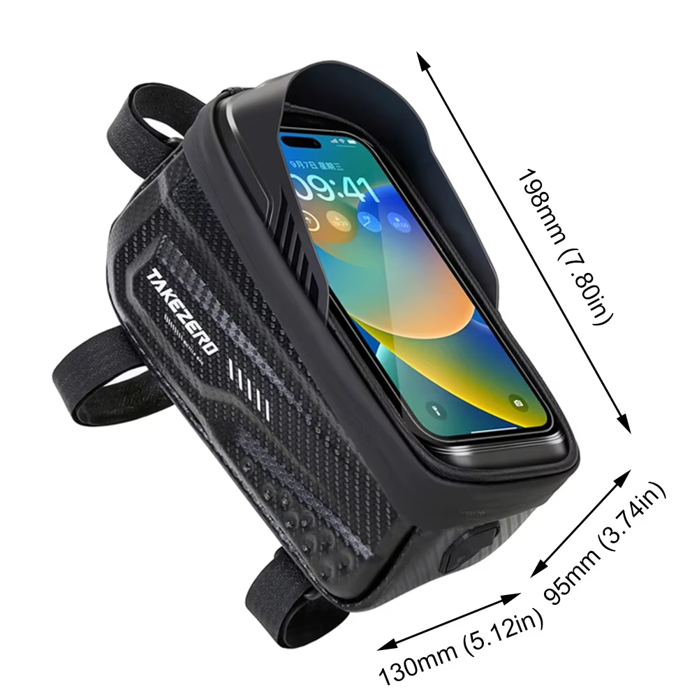 Frame Mounted Bike Bag w. Touch Sensitive Phone Pocket