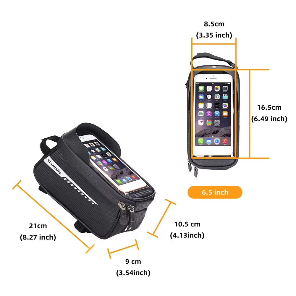 Frame Mounted Bike Bag w. Touch Sensitive Phone Pocket