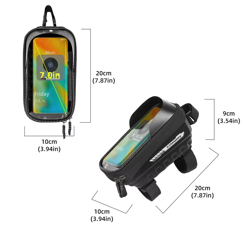 Frame Mounted Bike Bag w. Touch Sensitive Phone Pocket