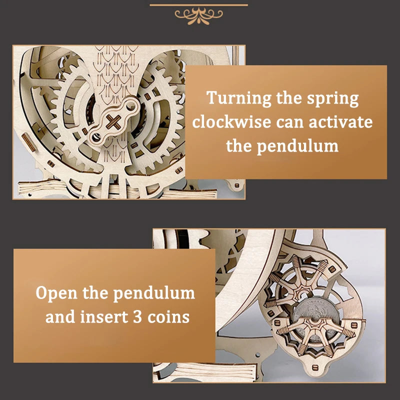 Owl Clock Wooden Puzzle Kit