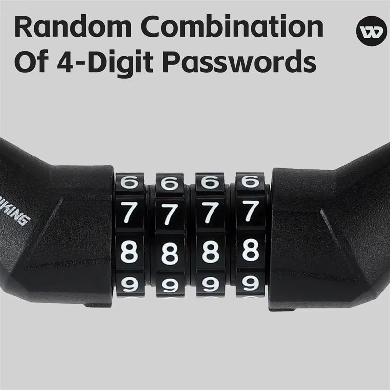Bicycle Lock 4 Digit Code 120Cm Anti-Theft Lock Bike Security Steel Cable Cycling Bicycle Lock Bike Accessories
