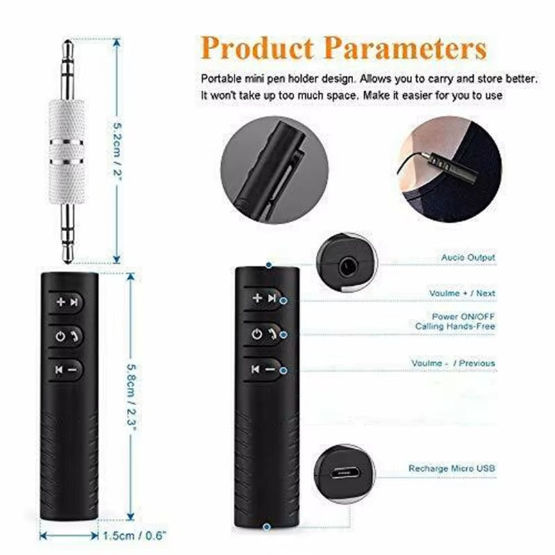 Wireless Bluetooth 5.0 Receiver Adapter 3.5Mm Jack for Car Music Audio Aux A2Dp Headphone Reciever Handsfree