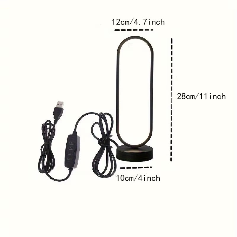 1Pc Usb-Powered LED Night Light-10 Levels Adjustable Brightness,3 Type Lighting Circular Desk Lamp for Bedroom,Living Room,Study