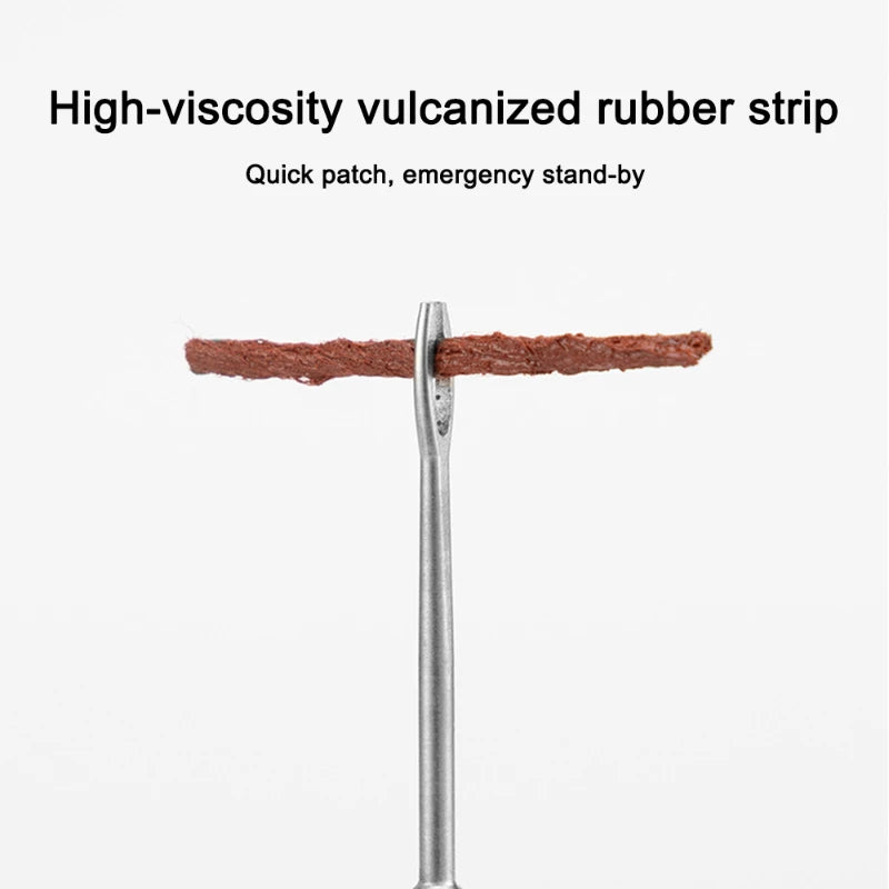 Bicycle Tubeless Tire Repair Kit MTB Bike Tyre Plug Puncture Flat Fix Patch Repairing Rubber Bacon Strips and Insertion Tool Set