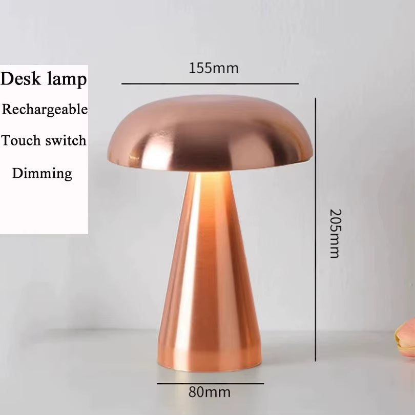 Rechargeable Metal LED Mushroom Lamp