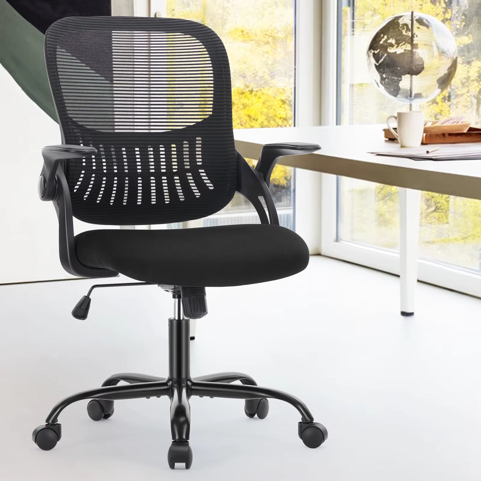 Ergonomic Mesh Backrest Office Desk Chair Adjustable Height Computer Rolling Work Swivel Gaming Chairs with Wheels for Home