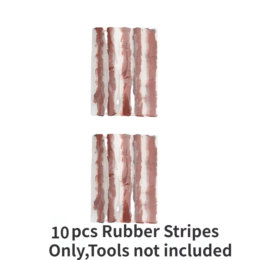 Bicycle Tubeless Tire Repair Kit MTB Bike Tyre Plug Puncture Flat Fix Patch Repairing Rubber Bacon Strips and Insertion Tool Set