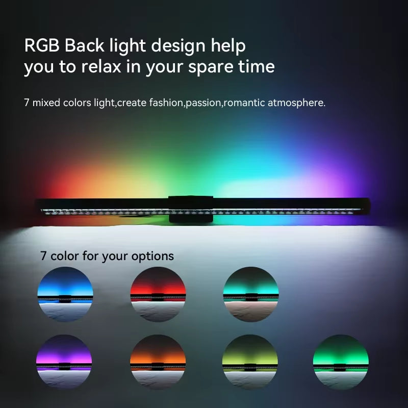 LED Monitor Light Bar Computer Screen Hanging Lights RGB Atmosphere Table Lamp for Work Study Read Gaming Dimming Lighting 44Cm