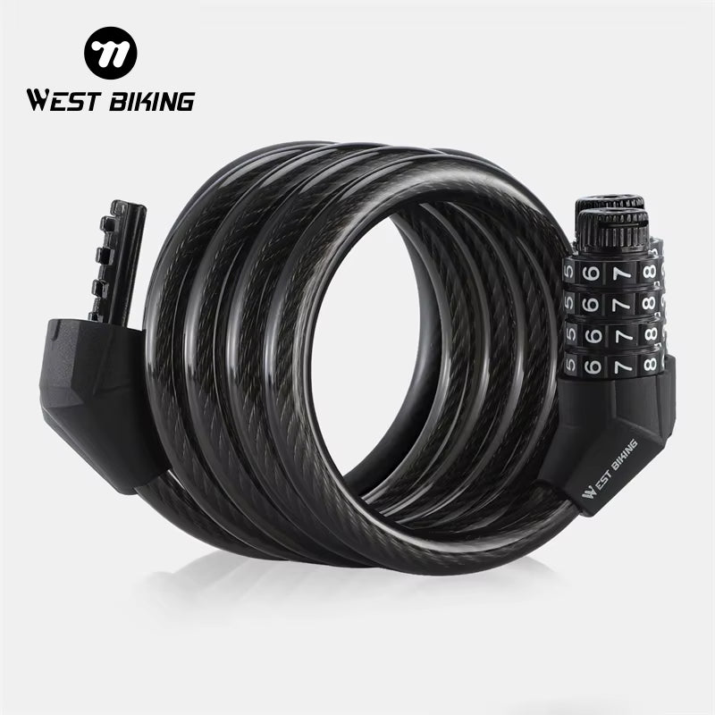 Bicycle Lock 4 Digit Code 120Cm Anti-Theft Lock Bike Security Steel Cable Cycling Bicycle Lock Bike Accessories