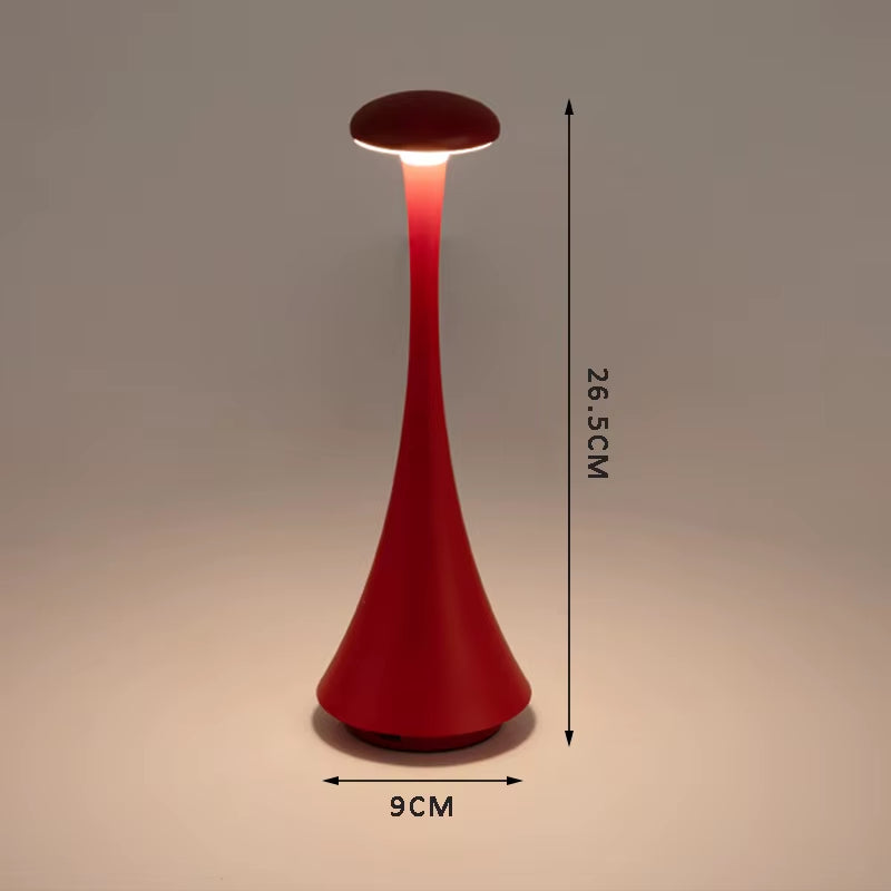 Table Lamp Mushroom Night Light Minimalist Lamp Rechargeable Wireless Touch Lamp for Hotel Bedroom Atmosphere Light