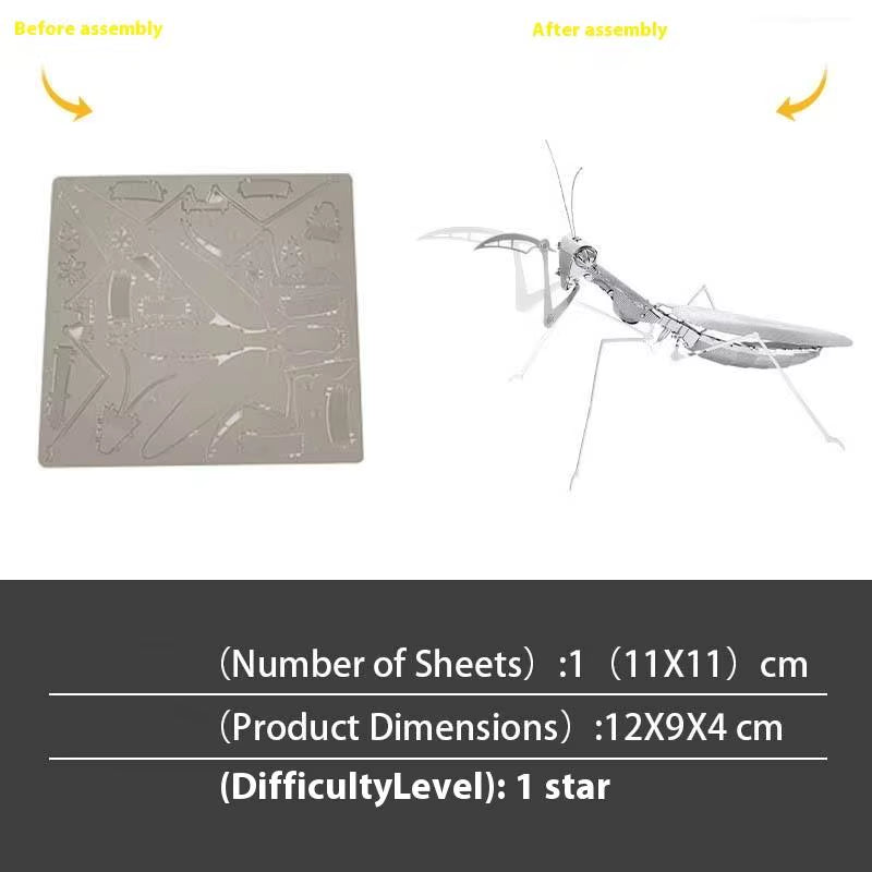 3D Metal Dragonfly Model - Creative Insect Series Puzzle Jigsaw DIY Assembly Toy for Adults and 14+ Kids Gift