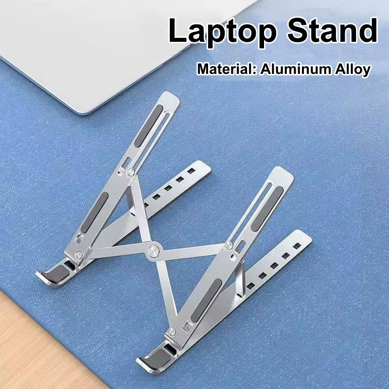 Adjustable Laptop Stand Aluminum Alloy Desktop Holder Foldable Portable Bracket for Macbook Air Pro Notebook Tablet Pad Cooling