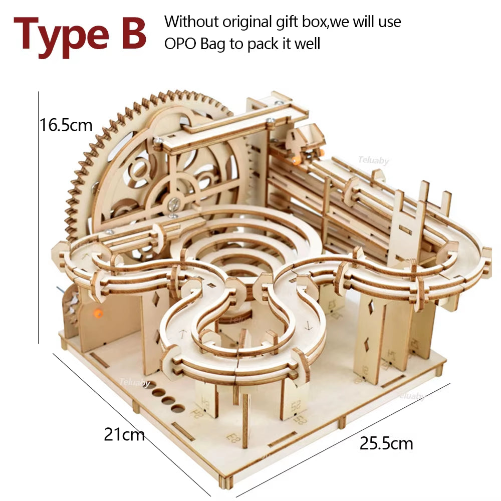 Mechanical Wooden Marble Run Sets