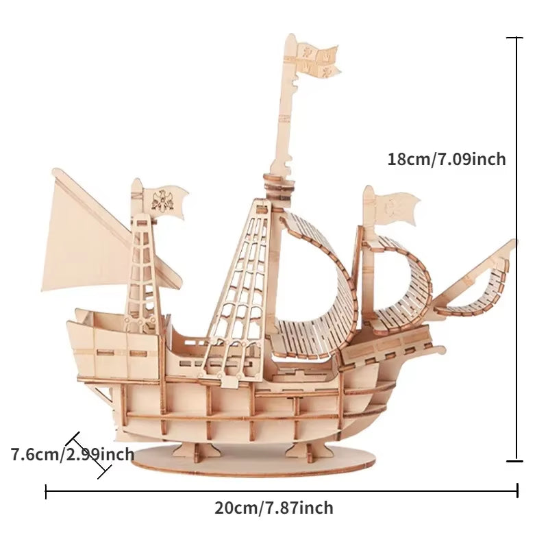 Wooden Sailing Ship Puzzle Kit