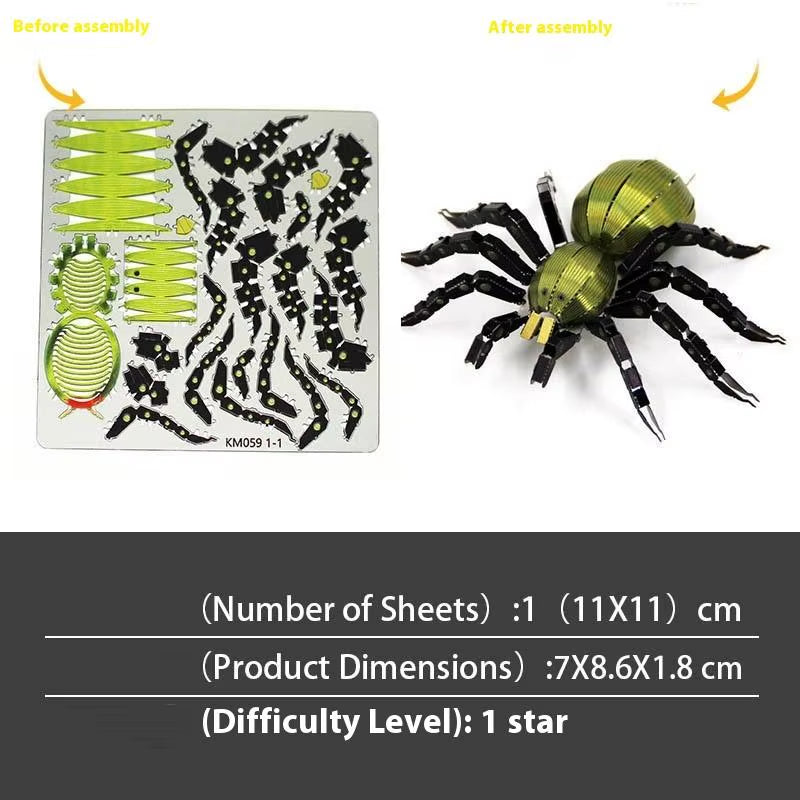 3D Metal Dragonfly Model - Creative Insect Series Puzzle Jigsaw DIY Assembly Toy for Adults and 14+ Kids Gift