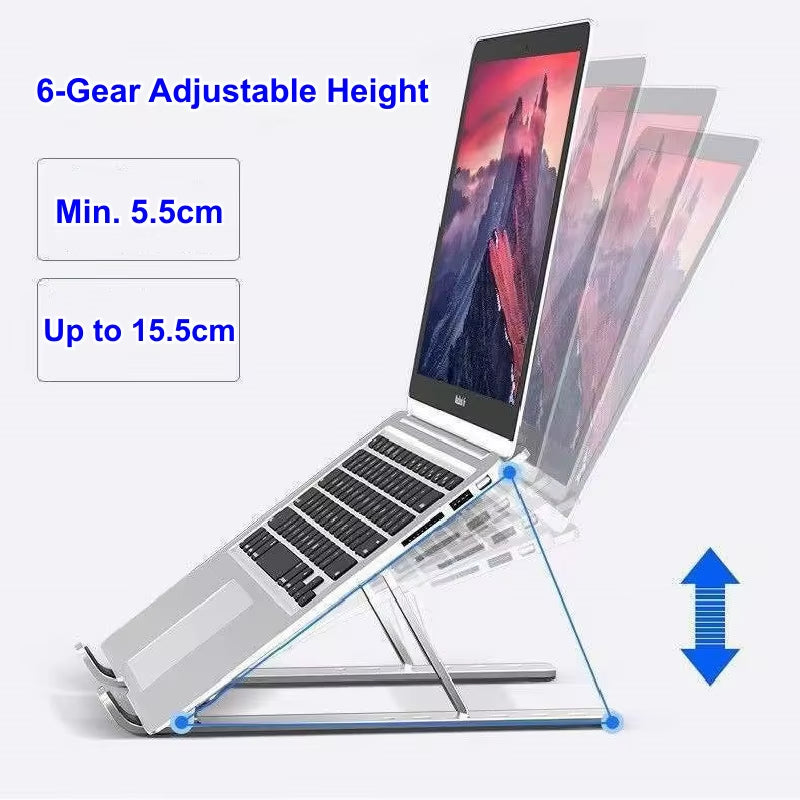 Adjustable Laptop Stand Aluminum Alloy Desktop Holder Foldable Portable Bracket for Macbook Air Pro Notebook Tablet Pad Cooling