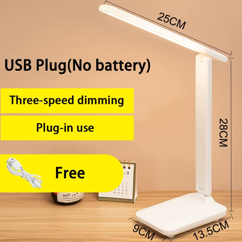 6000Mah LED Table Lamp USB Chargeable 3 Color Stepless Dimmable Desk Lamp Touch Foldable Eye Protection Reading Night Light 2022