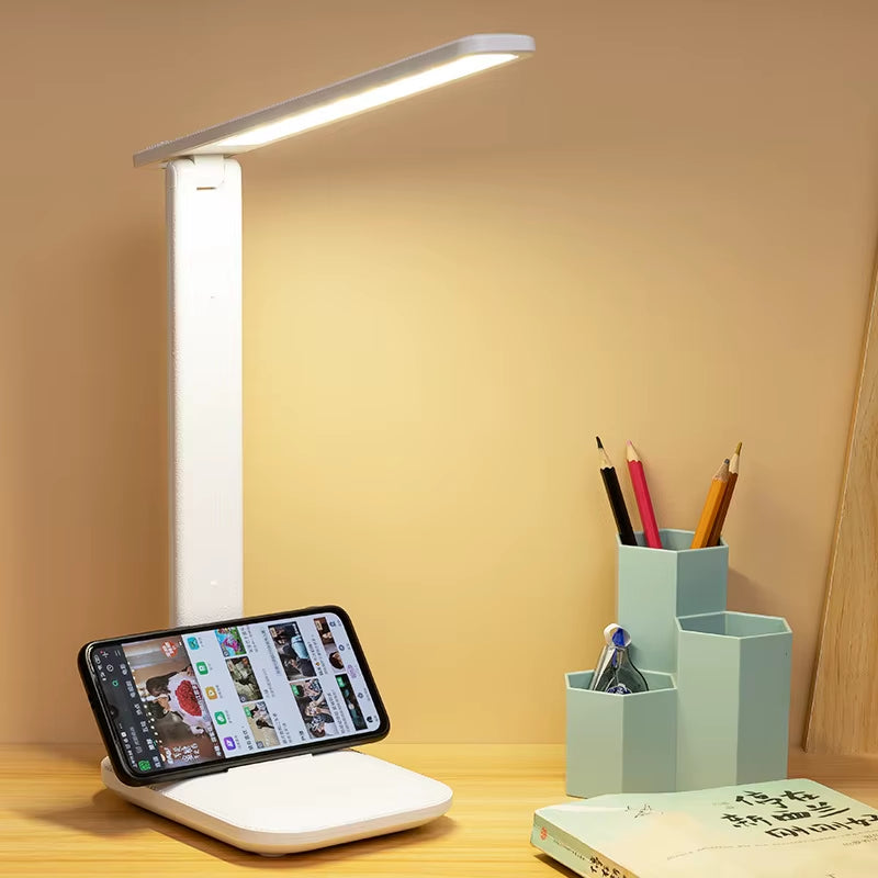 6000Mah LED Table Lamp USB Chargeable 3 Color Stepless Dimmable Desk Lamp Touch Foldable Eye Protection Reading Night Light 2022
