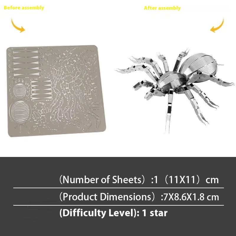 3D Metal Dragonfly Model - Creative Insect Series Puzzle Jigsaw DIY Assembly Toy for Adults and 14+ Kids Gift