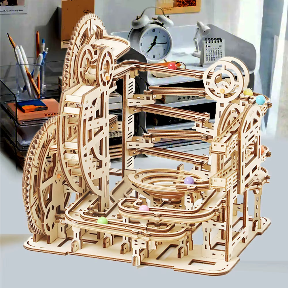 Mechanical Wooden Marble Run Sets