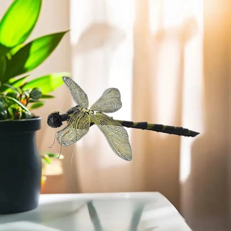 3D Metal Dragonfly Model - Creative Insect Series Puzzle Jigsaw DIY Assembly Toy for Adults and 14+ Kids Gift