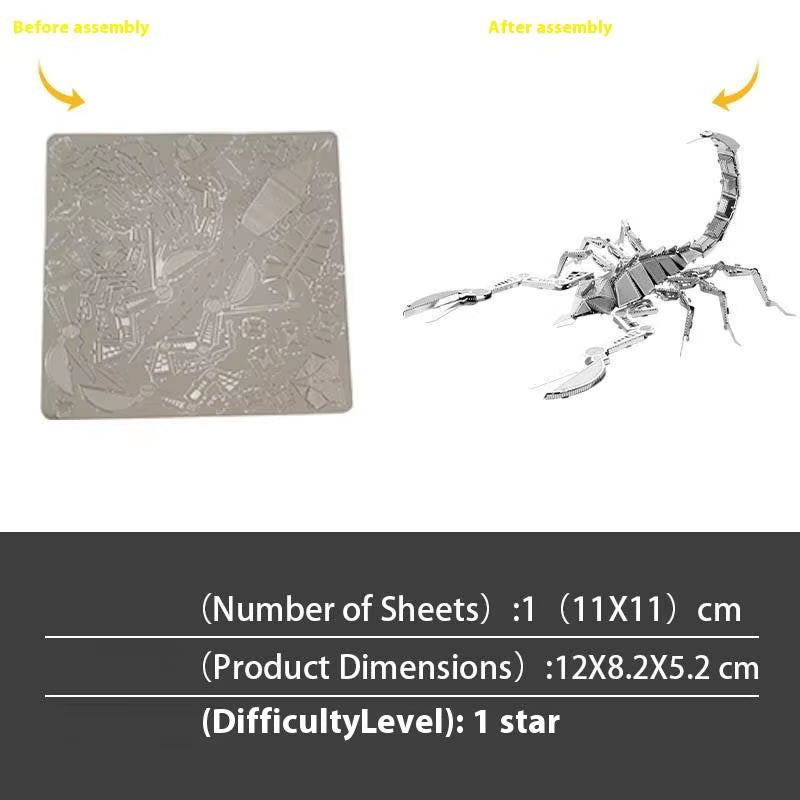 3D Metal Dragonfly Model - Creative Insect Series Puzzle Jigsaw DIY Assembly Toy for Adults and 14+ Kids Gift