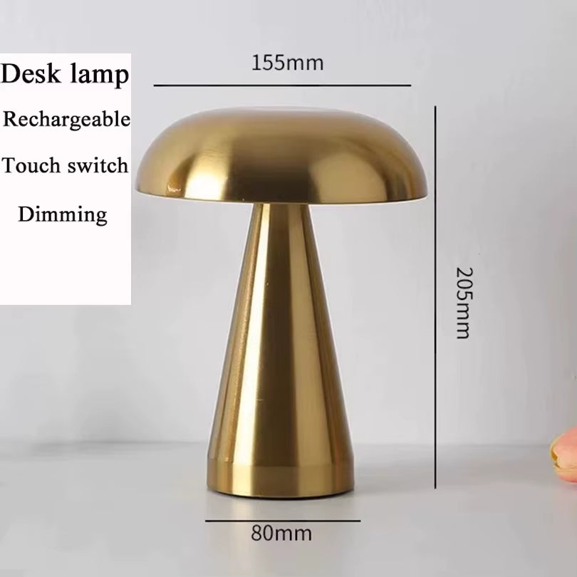 Rechargeable Metal LED Mushroom Lamp